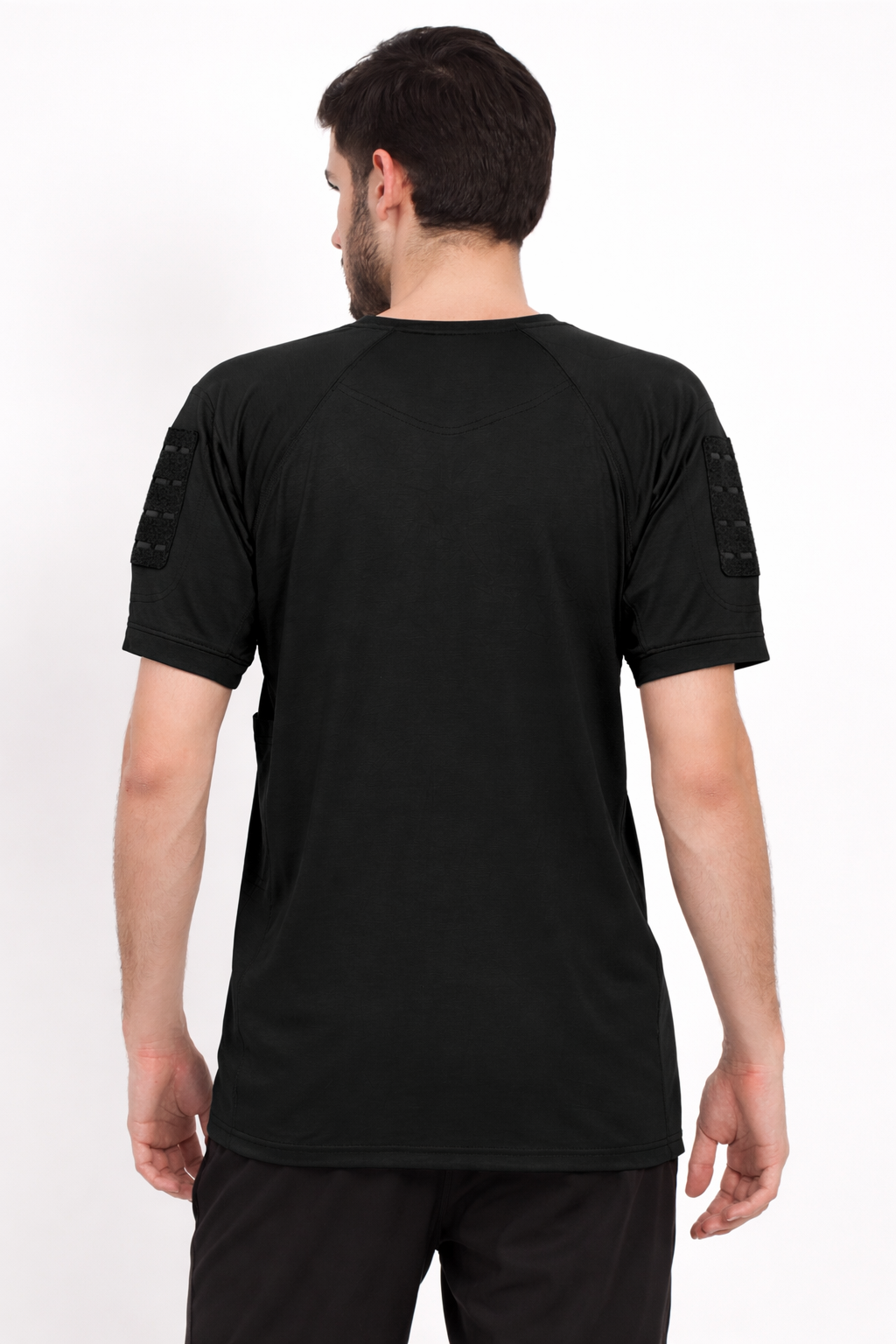 Tactical T-Shirt Half Sleeves Round Neck for Men (Color - Black) ST-1103