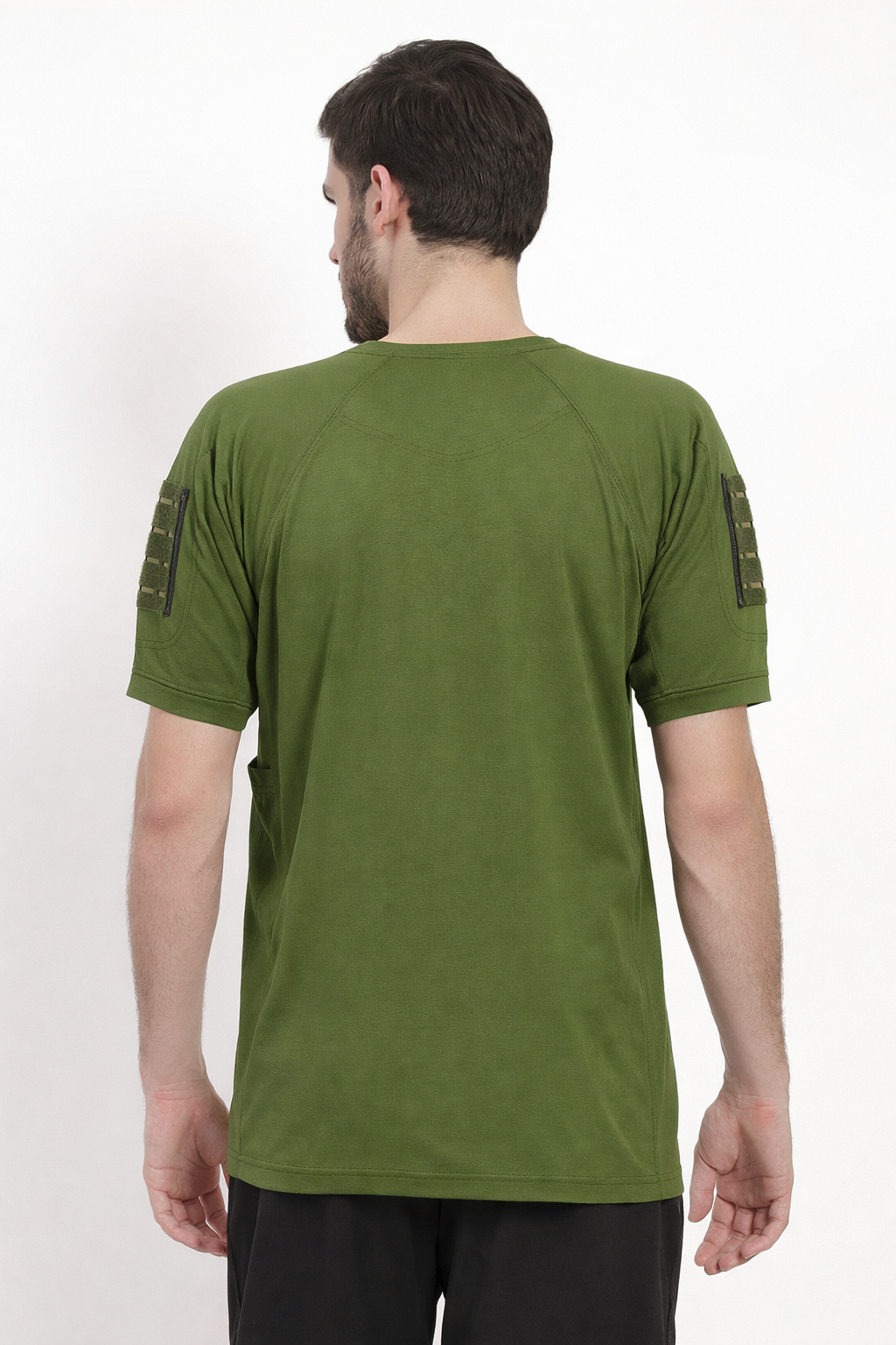 Tactical T-Shirt Half Sleeves Round Neck for Men (Color - Olive Green) ST-1103