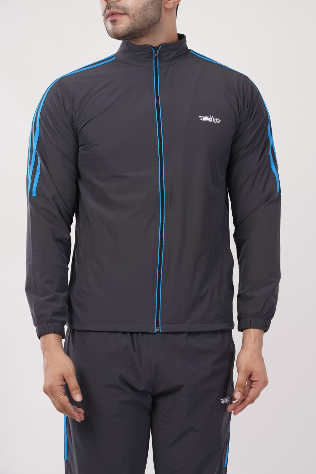 Armsfit Men's Track Suit Set Full-Zipper Jacket Track Pants