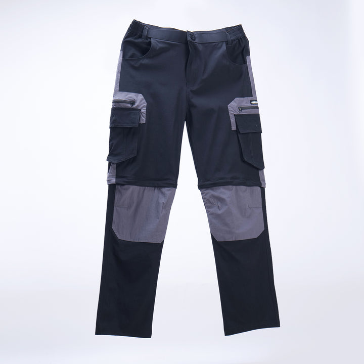 Convertible Utility Cargo Pants-BLACK&GREY