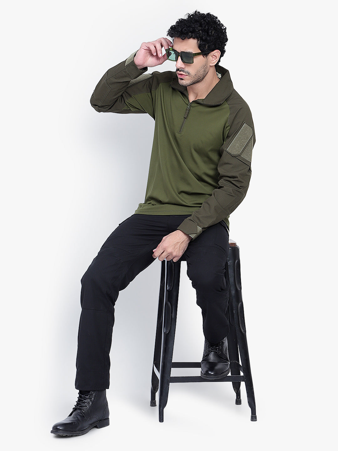 FULL SLEEVES TACTICAL T SHIRT (Color - Olive Green) ST-1038