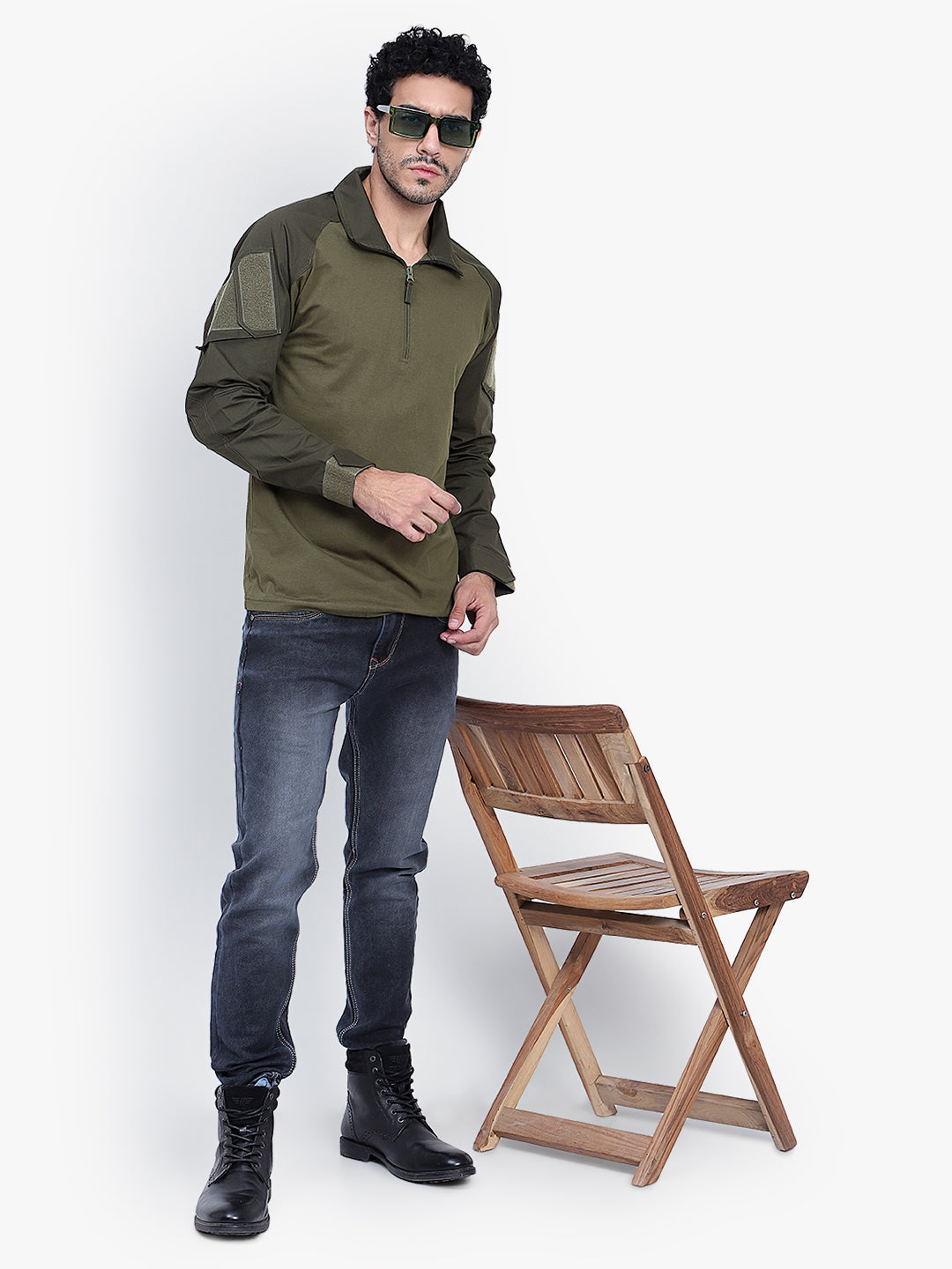 FULL SLEEVES TACTICAL T SHIRT (Color - Olive Green) ST-1039