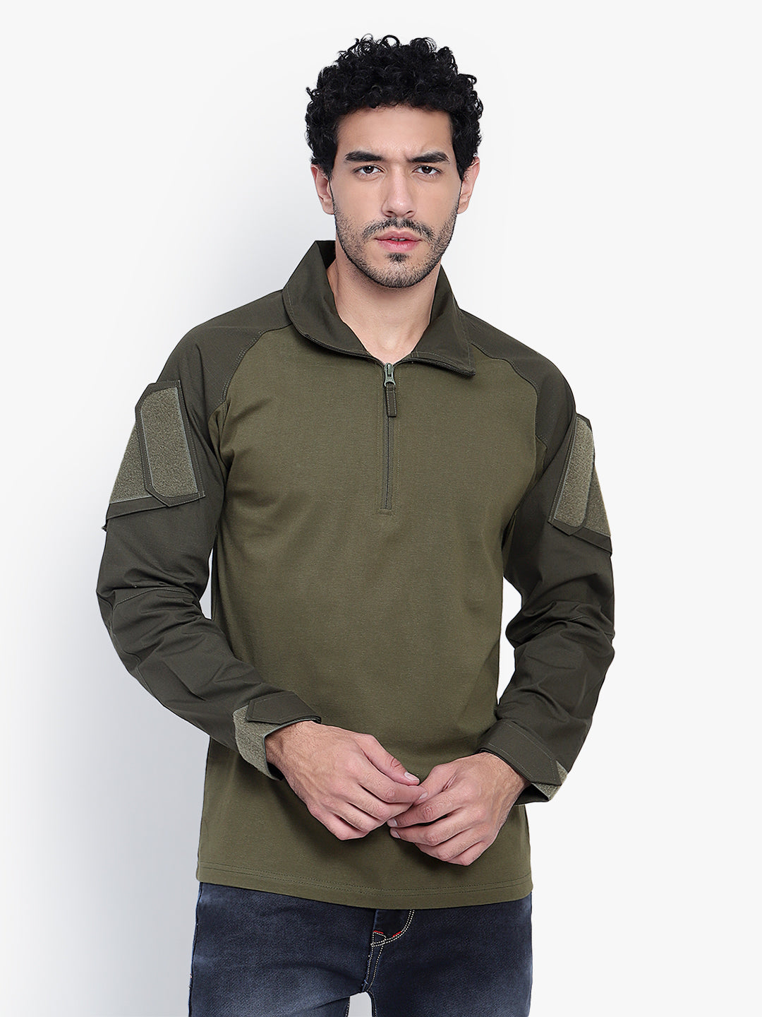FULL SLEEVES TACTICAL T SHIRT (Color - Olive Green) ST-1039