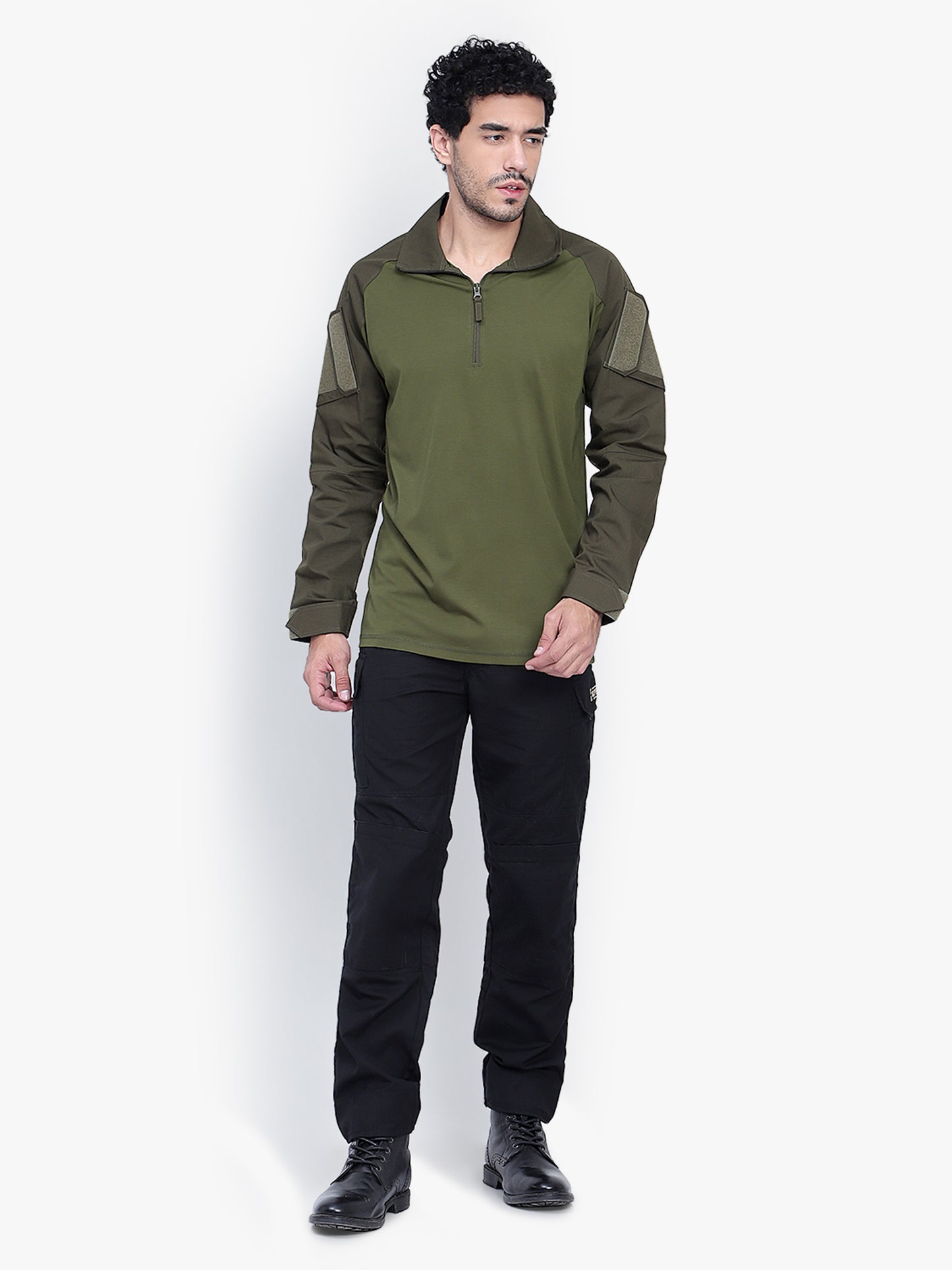 FULL SLEEVES TACTICAL T SHIRT (Color - Olive Green) ST-1038