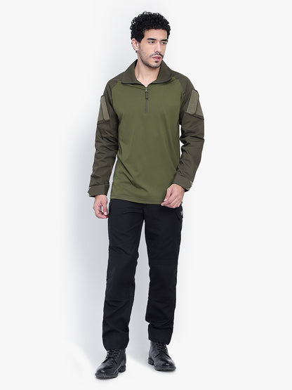 FULL SLEEVES TACTICAL T SHIRT (Color - Olive Green) ST-1038