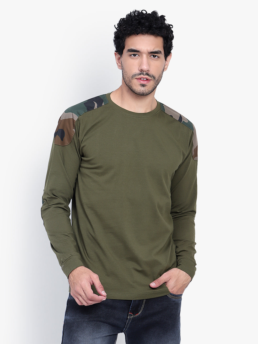 ARMSFIT OLIVE FULL SLEVE T-SHIRT (Color - Olive Green) ST-1042