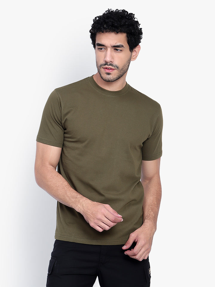 ARMS FIT COTTON ROUND NECK T SHIRT