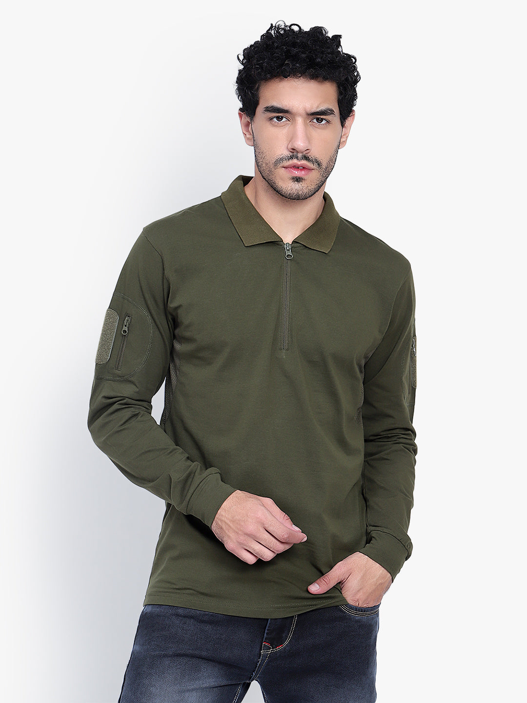 FULL SLEEVES TACTICAL T SHIRT (Color - Olive Green) ST-1050