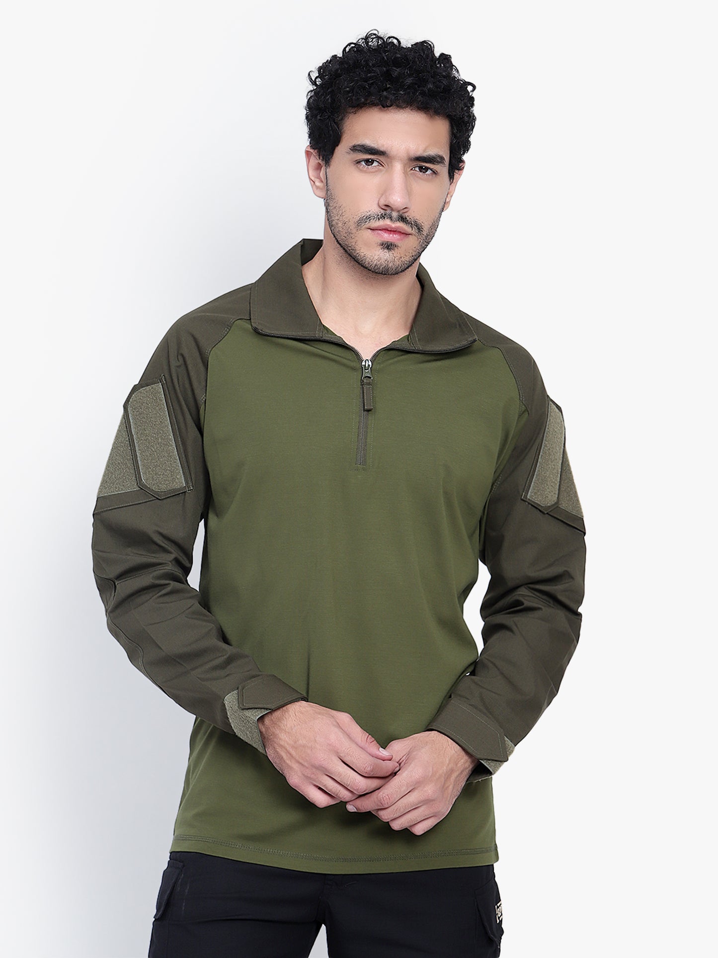 FULL SLEEVES TACTICAL T SHIRT (Color - Olive Green) ST-1038