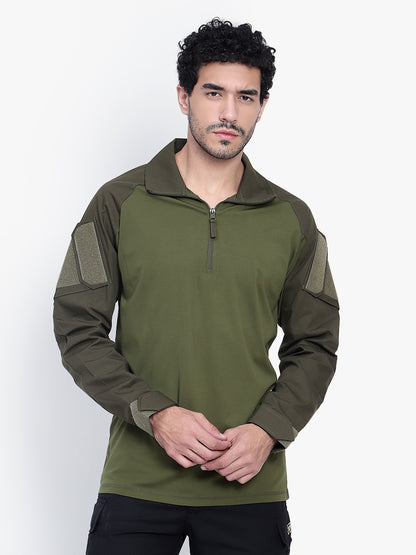 FULL SLEEVES TACTICAL T SHIRT (Color - Olive Green) ST-1038