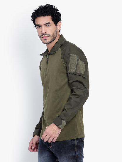 FULL SLEEVES TACTICAL T SHIRT (Color - Olive Green) ST-1039