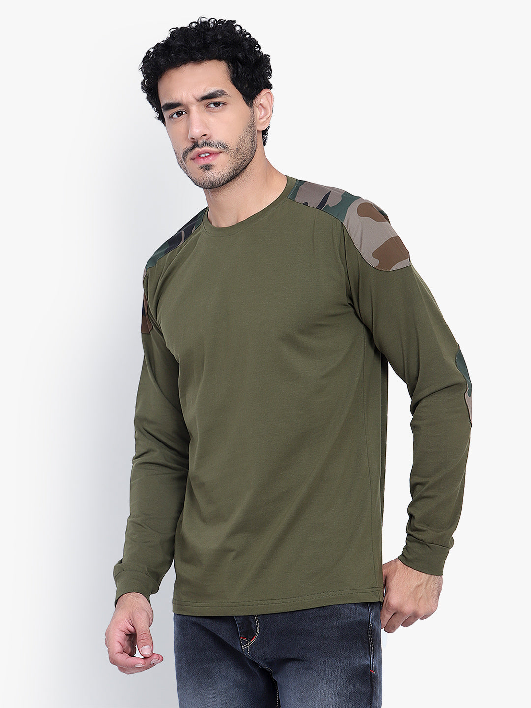 ARMSFIT OLIVE FULL SLEVE T-SHIRT (Color - Olive Green) ST-1042