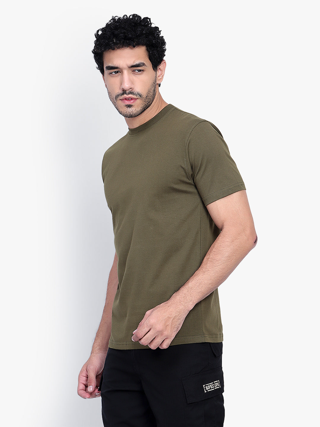 ARMS FIT COTTON ROUND NECK T SHIRT