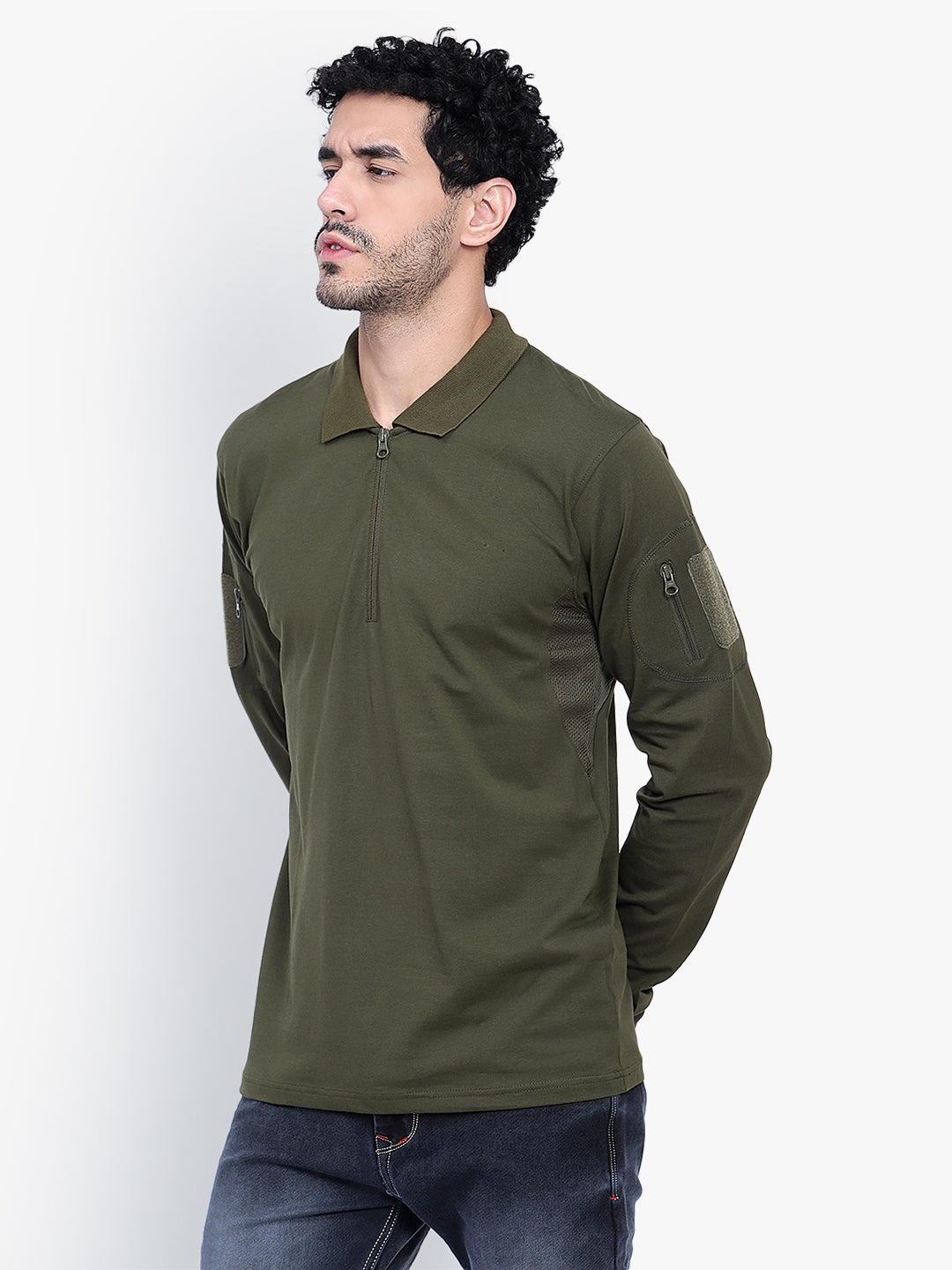 FULL SLEEVES TACTICAL T SHIRT (Color - Olive Green) ST-1050
