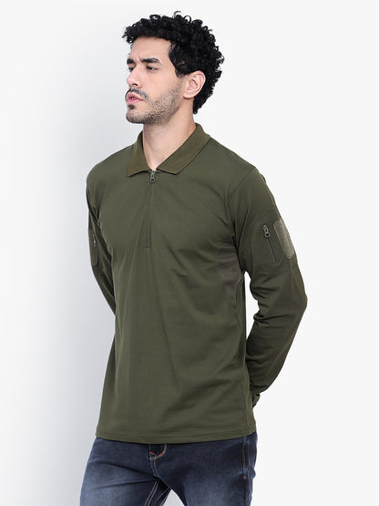 FULL SLEEVES TACTICAL T SHIRT (Color - Olive Green) ST-1050