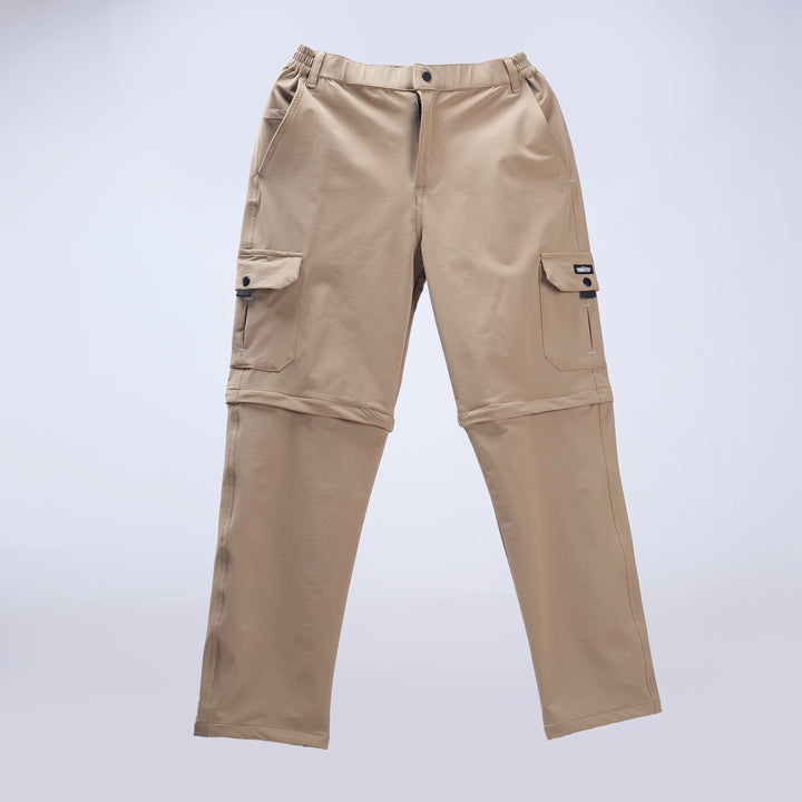 Convertible Cargo Utility Pants – Detachable Zip-Off Design (Beige)