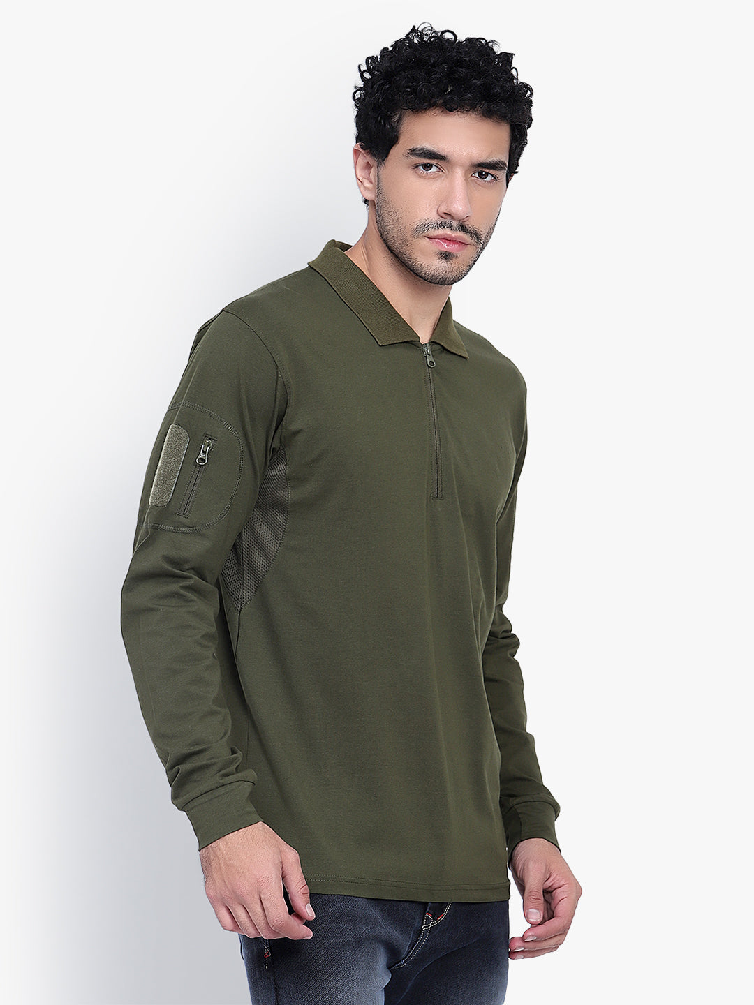 FULL SLEEVES TACTICAL T SHIRT (Color - Olive Green) ST-1050