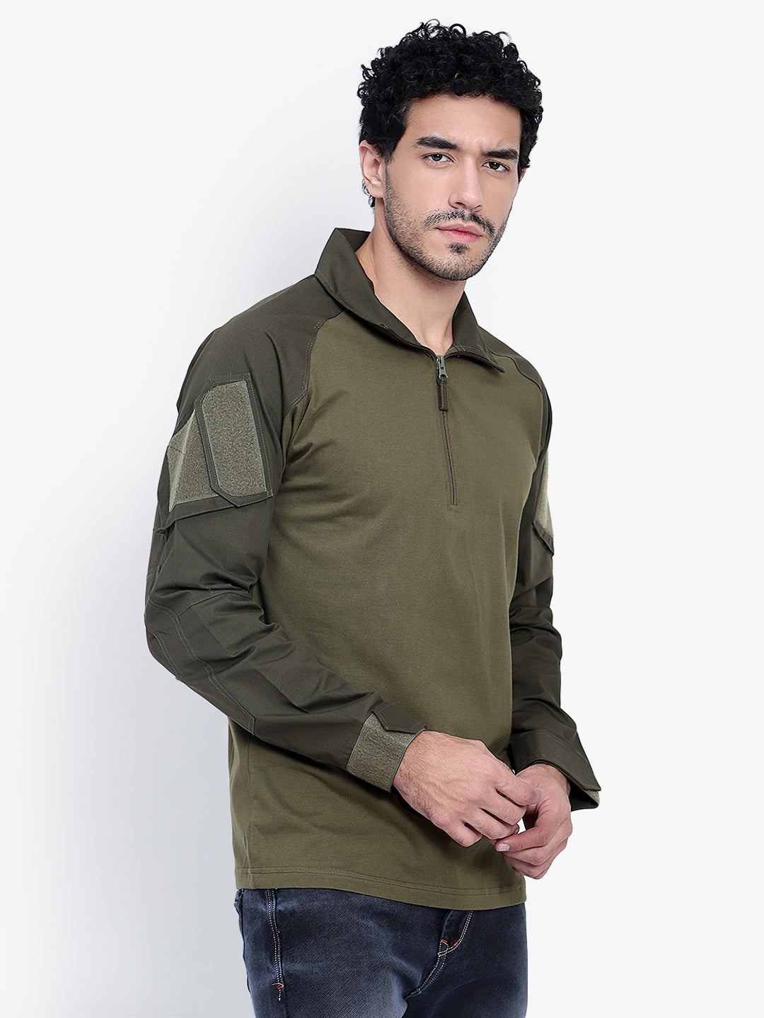 FULL SLEEVES TACTICAL T SHIRT (Color - Olive Green) ST-1039