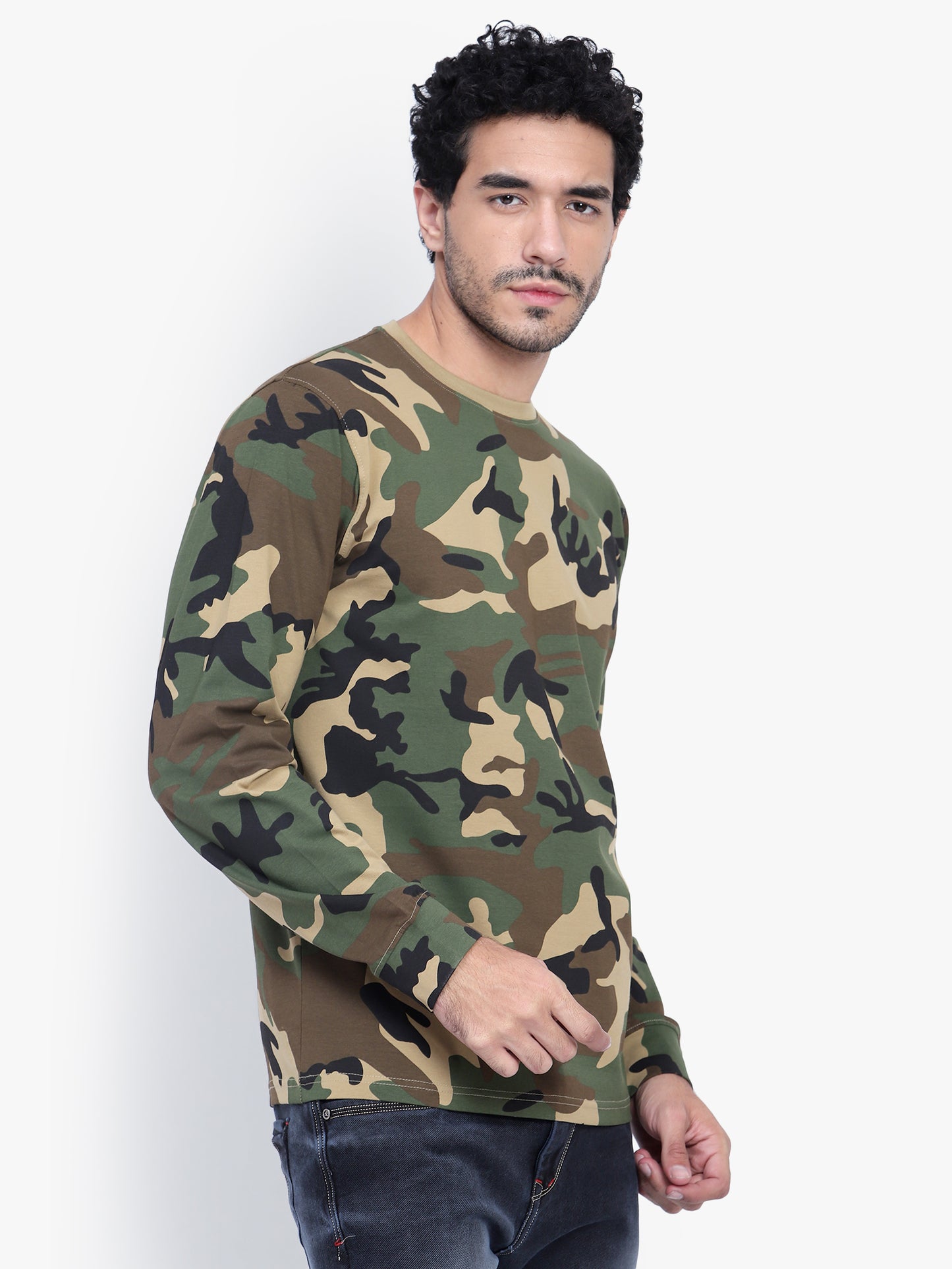 PRINTED FULL SLEEVES ROUND NECK T SHIRT (Color - Camo) ST-1030