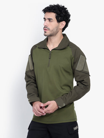 FULL SLEEVES TACTICAL T SHIRT (Color - Olive Green) ST-1038