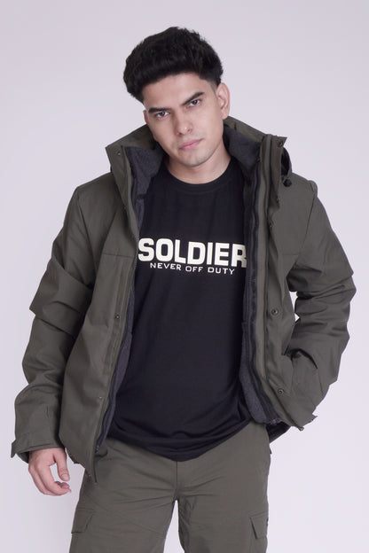 2-in-1 Tactical Winter Jacket –10°C Protection (Color - Olive Green) ST-0005