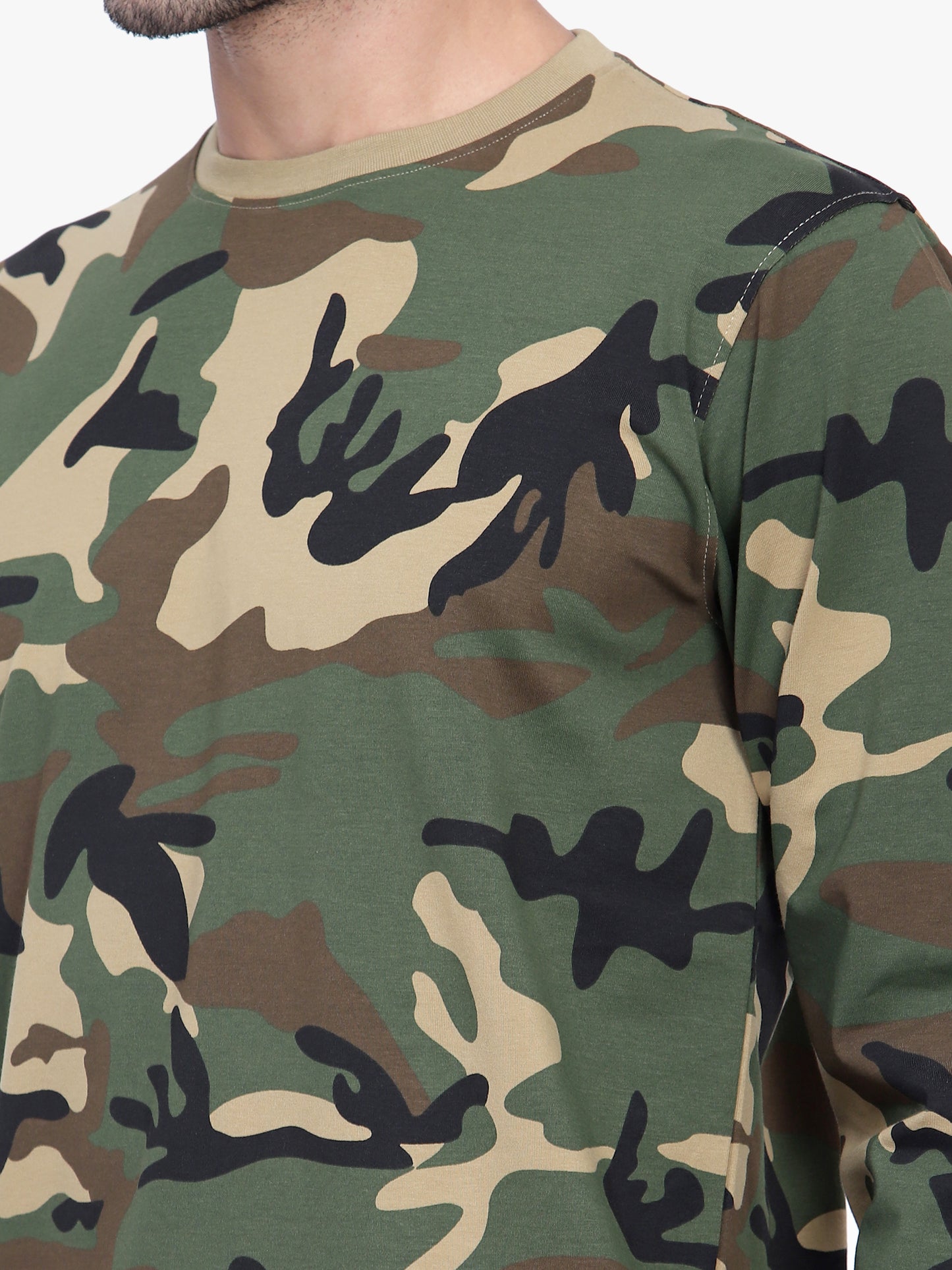 PRINTED FULL SLEEVES ROUND NECK T SHIRT (Color - Camo) ST-1030