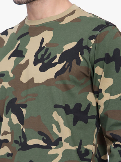 PRINTED FULL SLEEVES ROUND NECK T SHIRT (Color - Camo) ST-1030