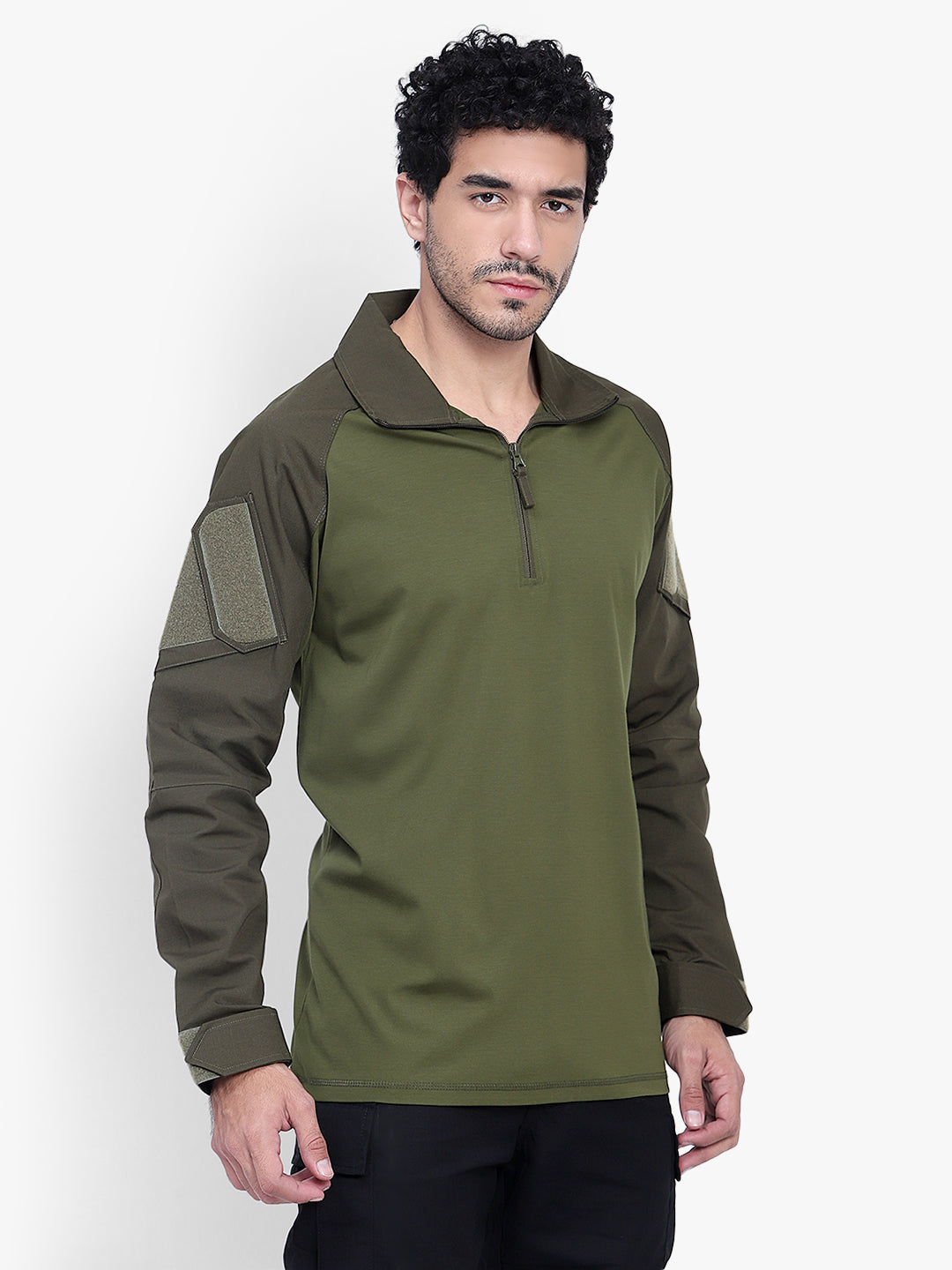 FULL SLEEVES TACTICAL T SHIRT (Color - Olive Green) ST-1038