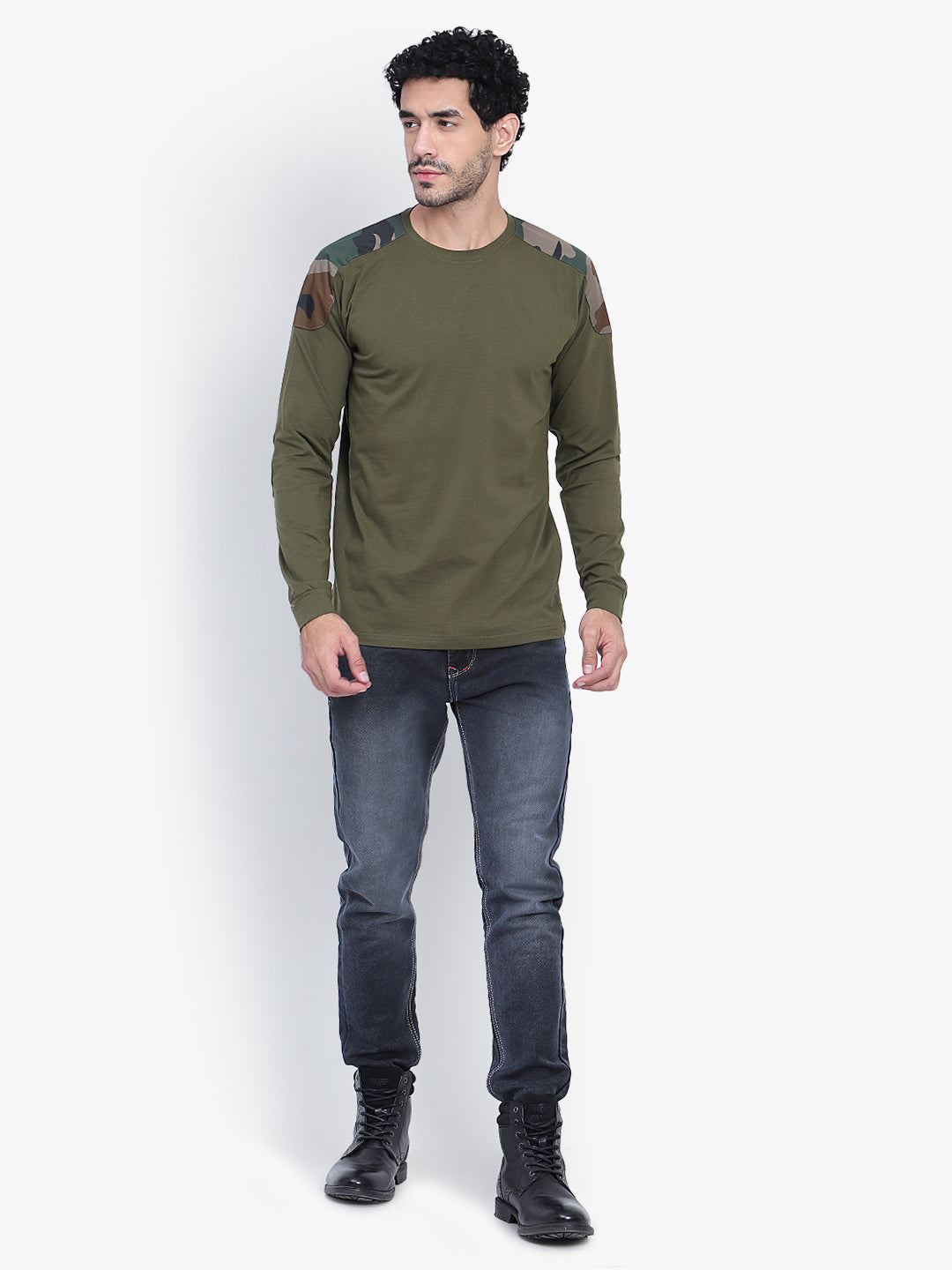 ARMSFIT OLIVE FULL SLEVE T-SHIRT (Color - Olive Green) ST-1042
