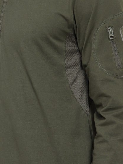 FULL SLEEVES TACTICAL T SHIRT (Color - Olive Green) ST-1050