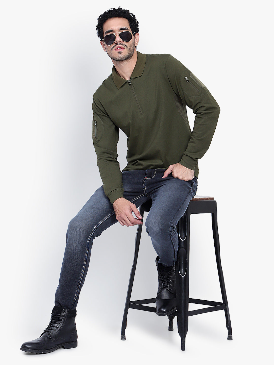 FULL SLEEVES TACTICAL T SHIRT (Color - Olive Green) ST-1050