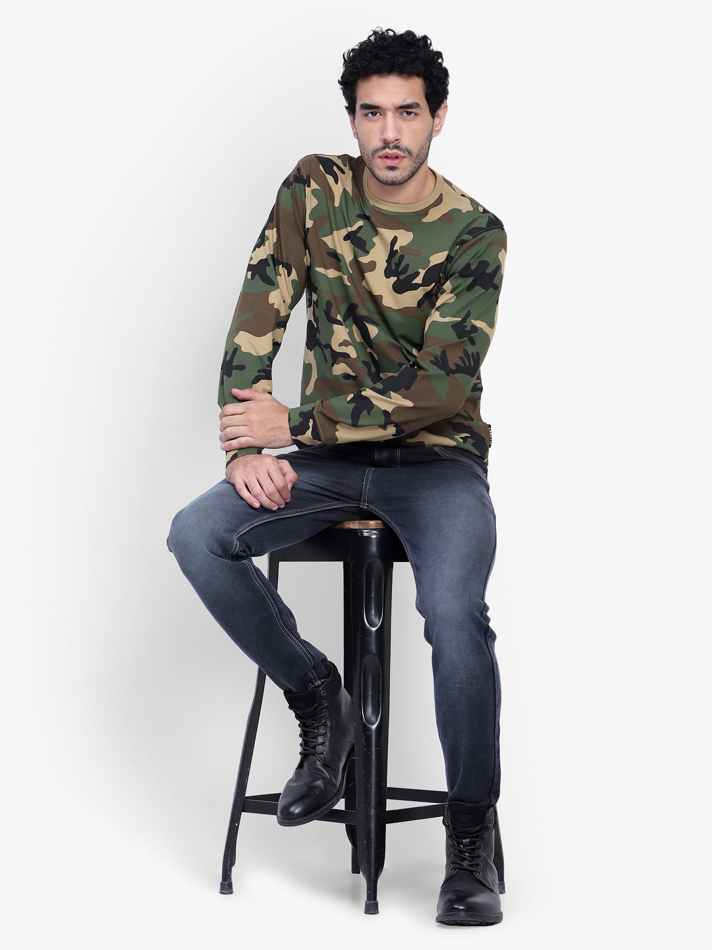 PRINTED FULL SLEEVES ROUND NECK T SHIRT (Color - Camo) ST-1030