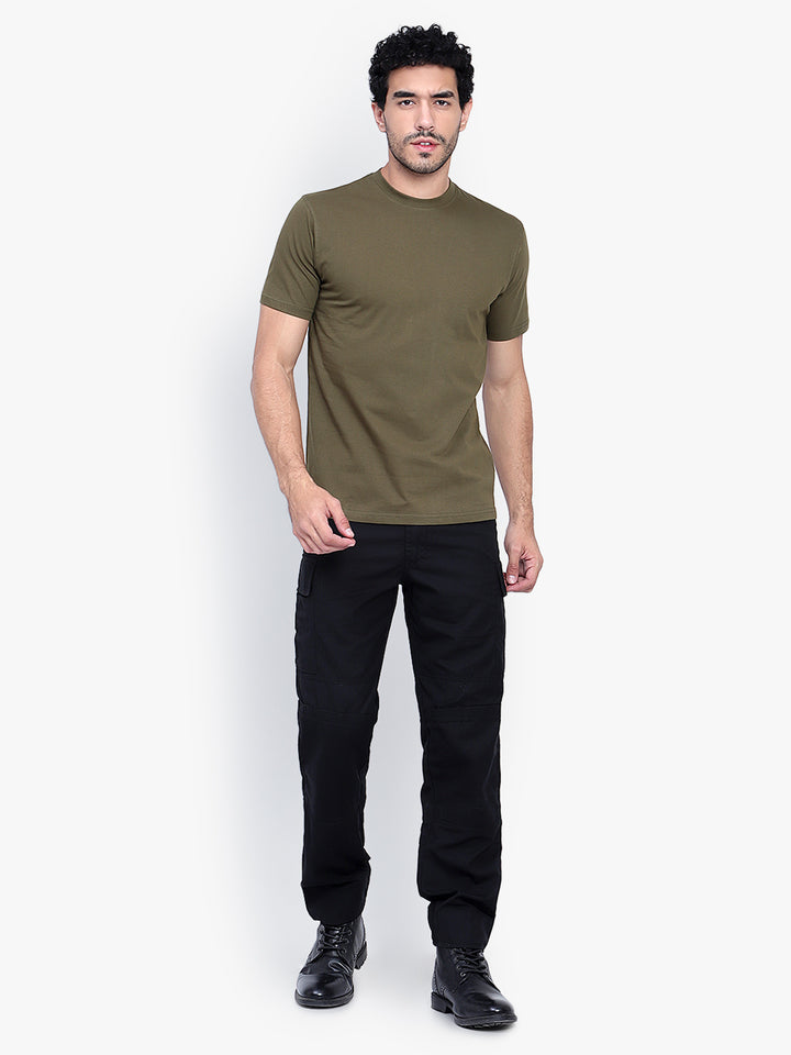 ARMS FIT COTTON ROUND NECK T SHIRT