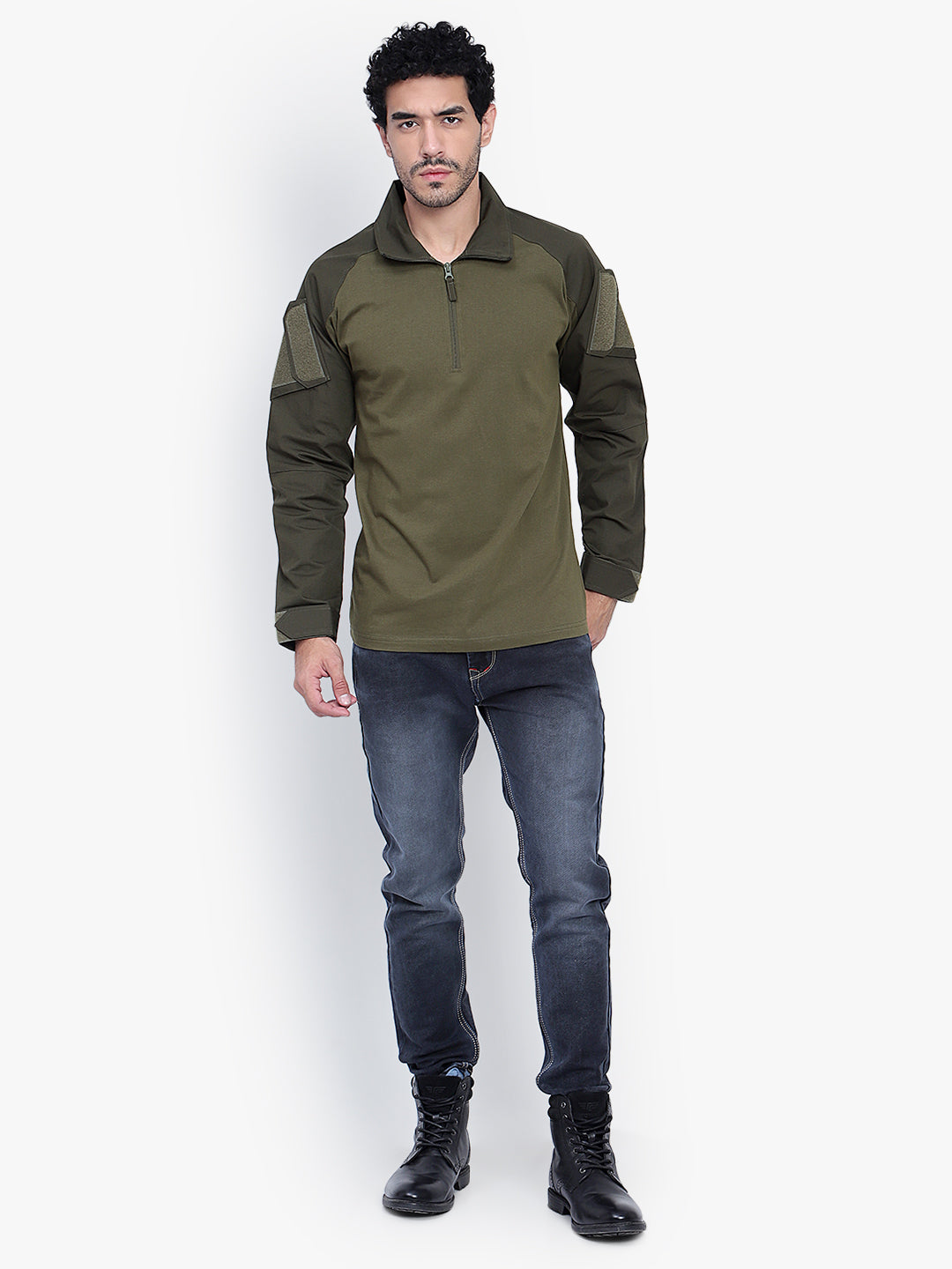 FULL SLEEVES TACTICAL T SHIRT (Color - Olive Green) ST-1039