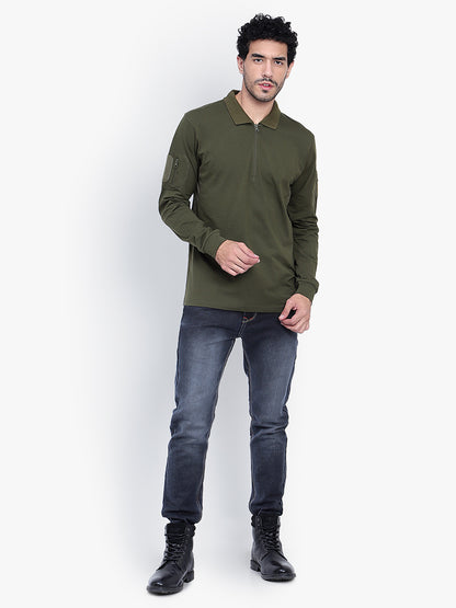 FULL SLEEVES TACTICAL T SHIRT (Color - Olive Green) ST-1050