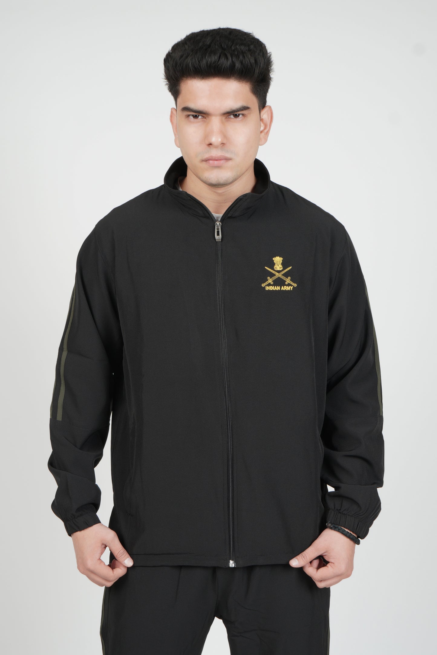 Indian Army Style Black Tracksuit (Color - Black) ST-4007