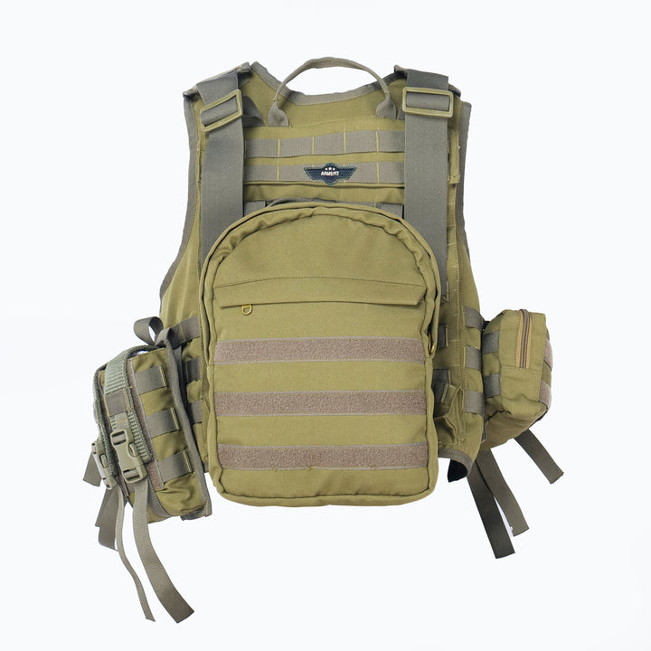 Military Tactical Combat Vest – Olive Green BPJ with Enhanced MOLLE System & Utility Storage