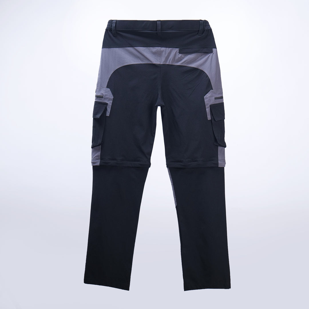 Convertible Utility Cargo Pants-BLACK&GREY
