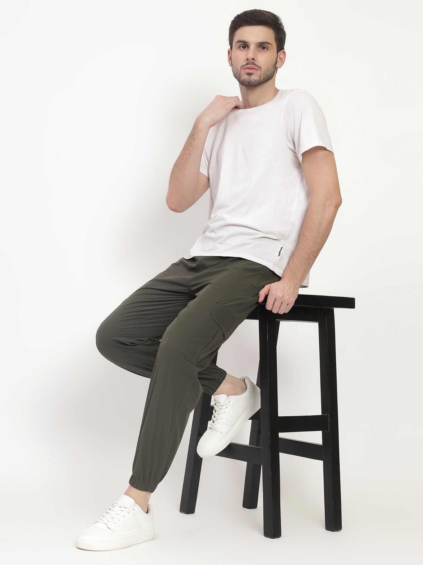 OLIVE COLOUR TERRY JOGGERS (Color - Olive Green) ST-0001