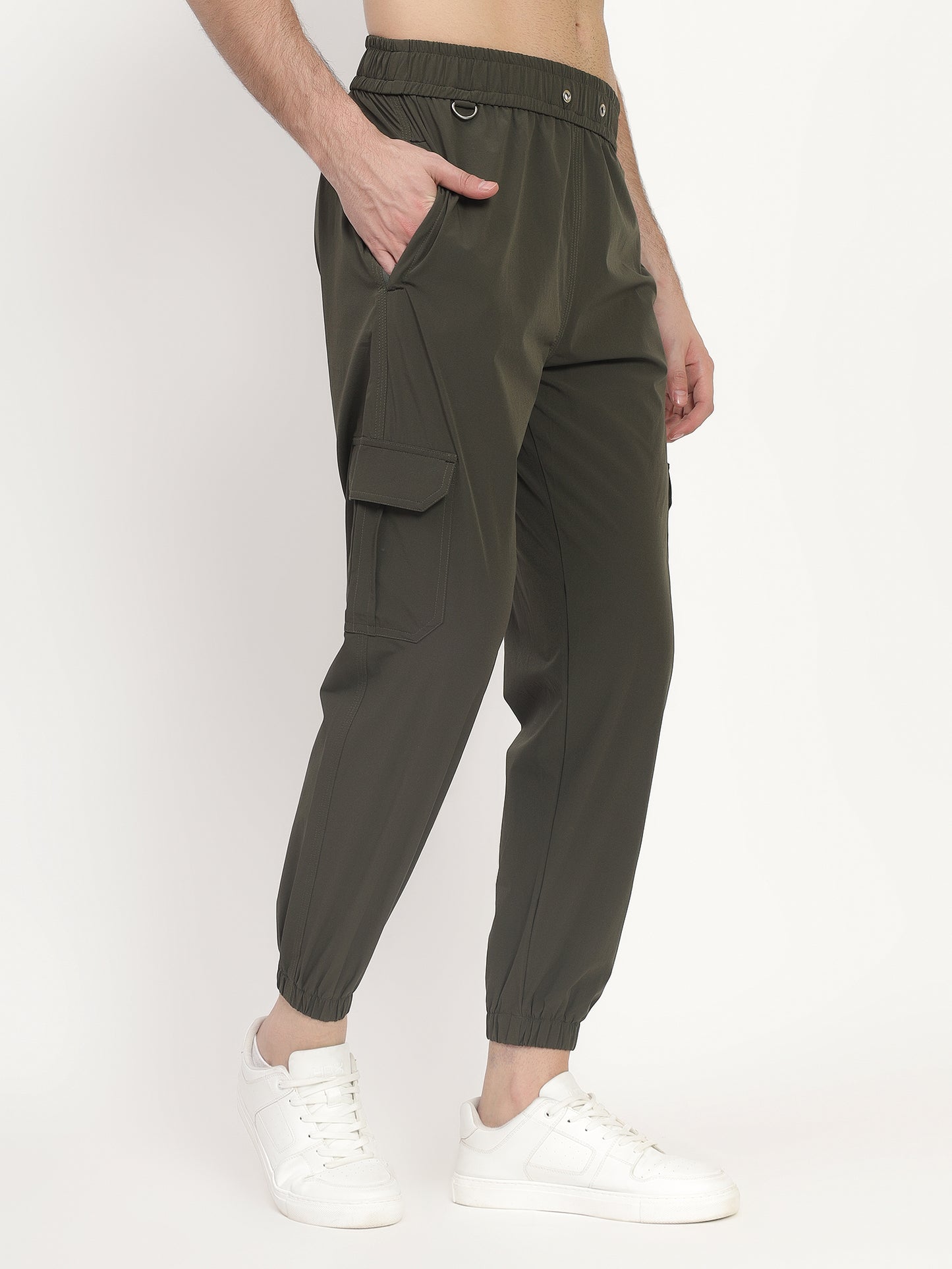 OLIVE COLOUR TERRY JOGGERS (Color - Olive Green) ST-0001