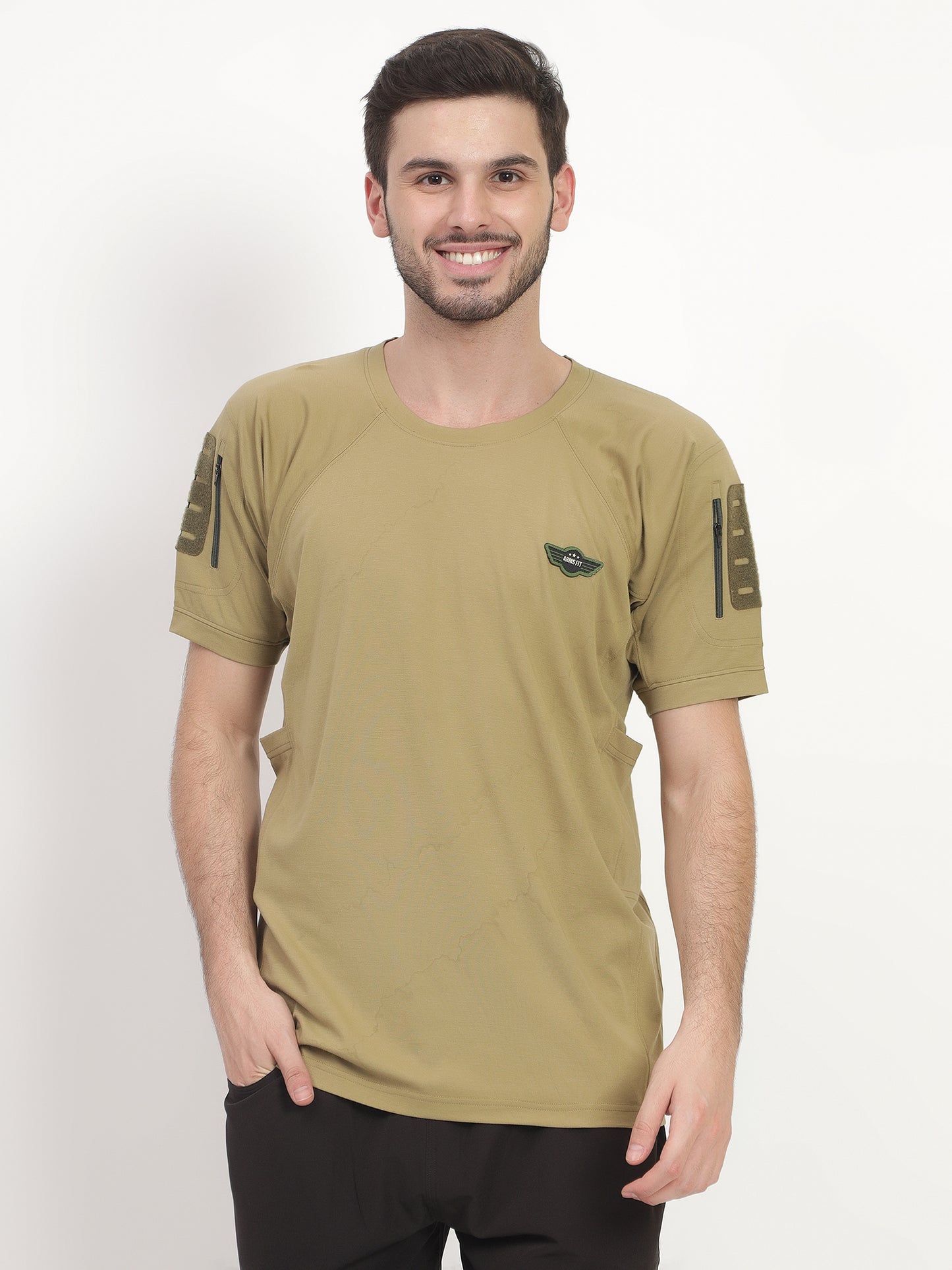 HALF SLEEVES KHAKI TACTICAL T SHIRT (Color - Khakhi) ST-1103