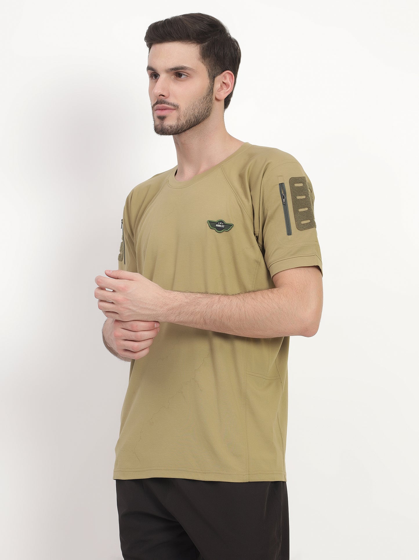 HALF SLEEVES KHAKI TACTICAL T SHIRT (Color - Khakhi) ST-1103