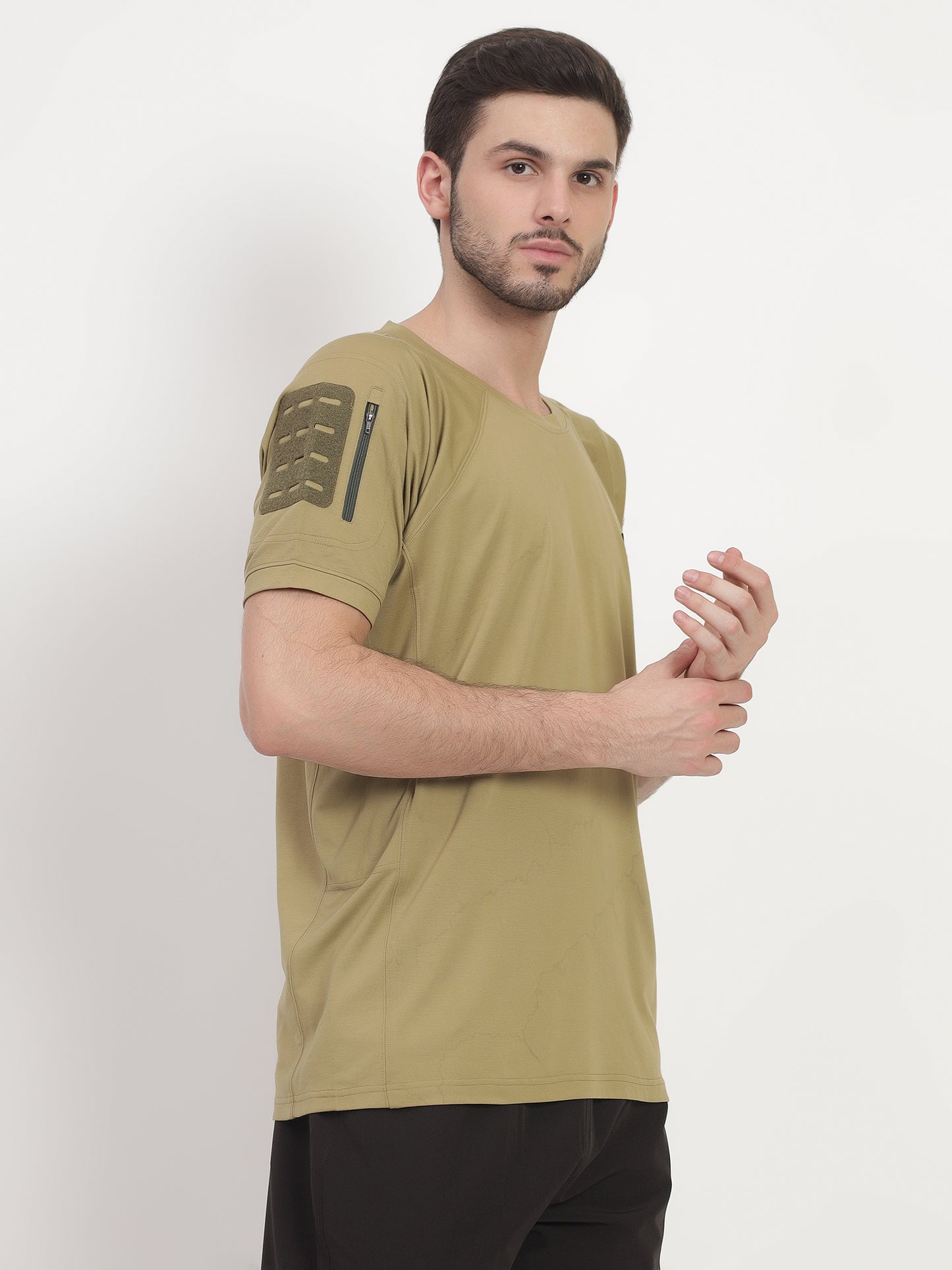 HALF SLEEVES KHAKI TACTICAL T SHIRT (Color - Khakhi) ST-1103