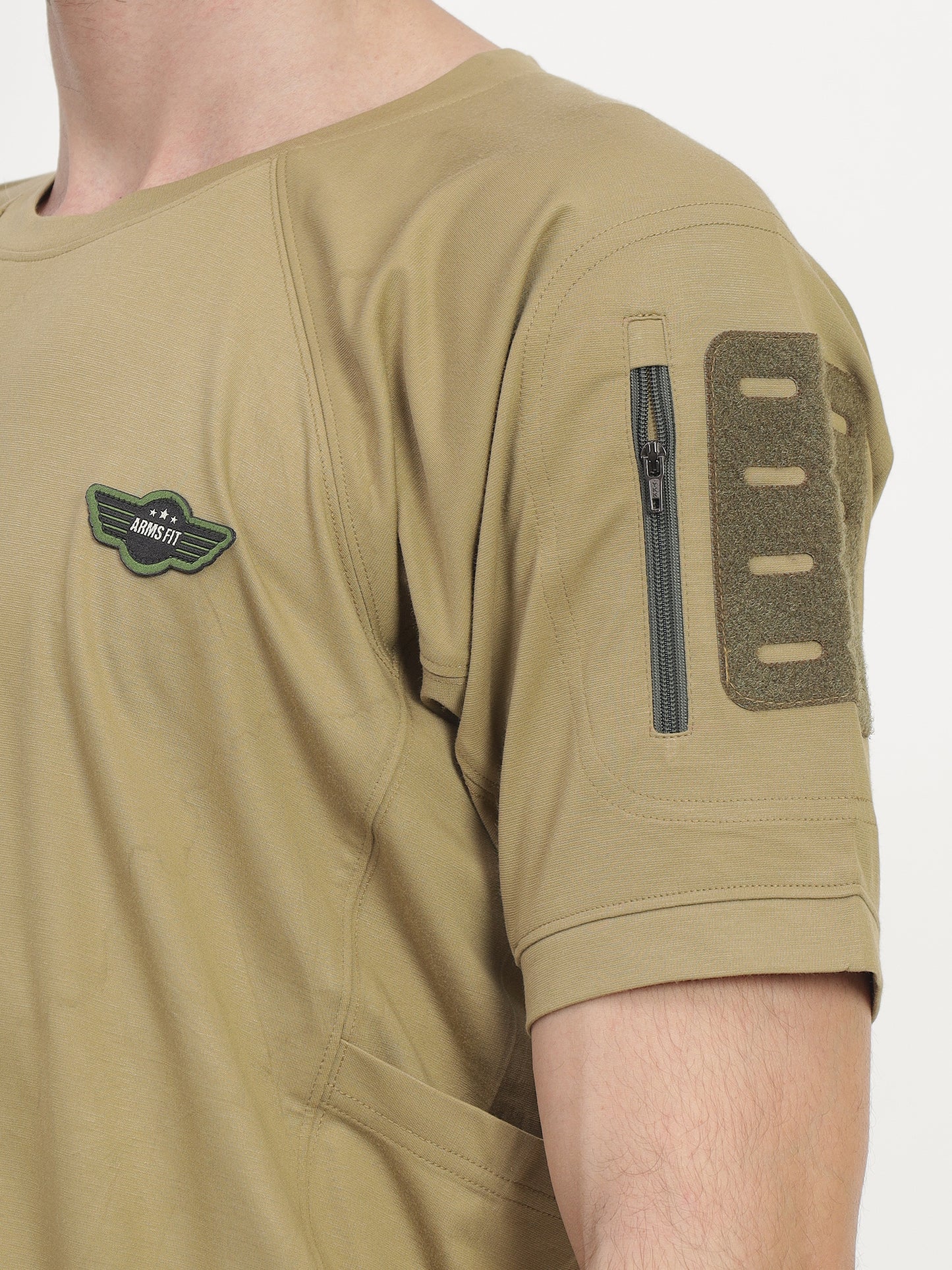 HALF SLEEVES KHAKI TACTICAL T SHIRT (Color - Khakhi) ST-1103