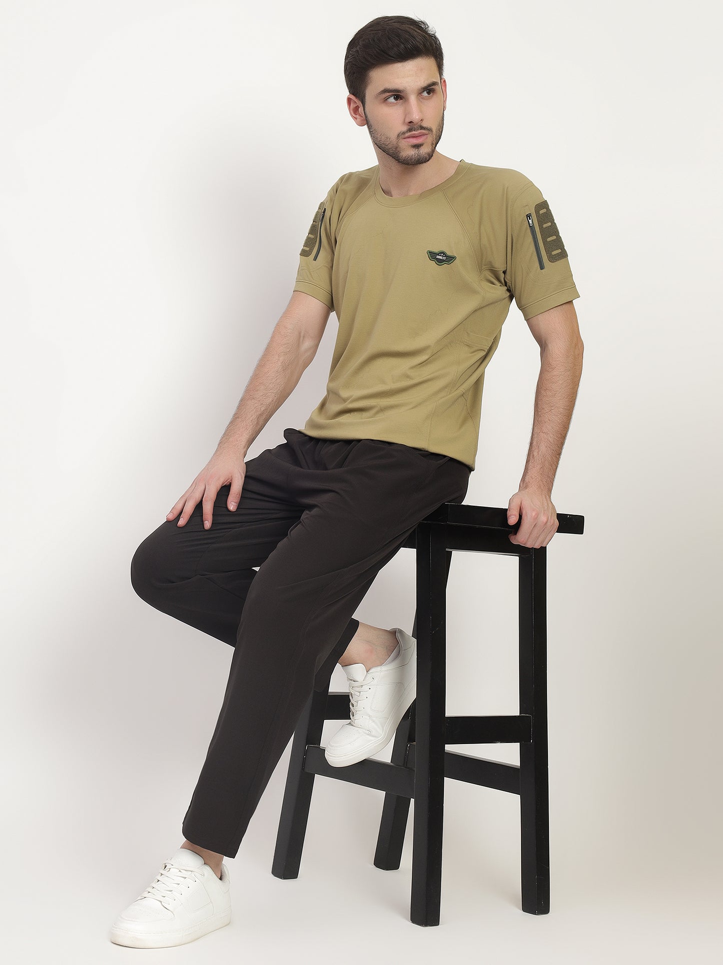 HALF SLEEVES KHAKI TACTICAL T SHIRT (Color - Khakhi) ST-1103