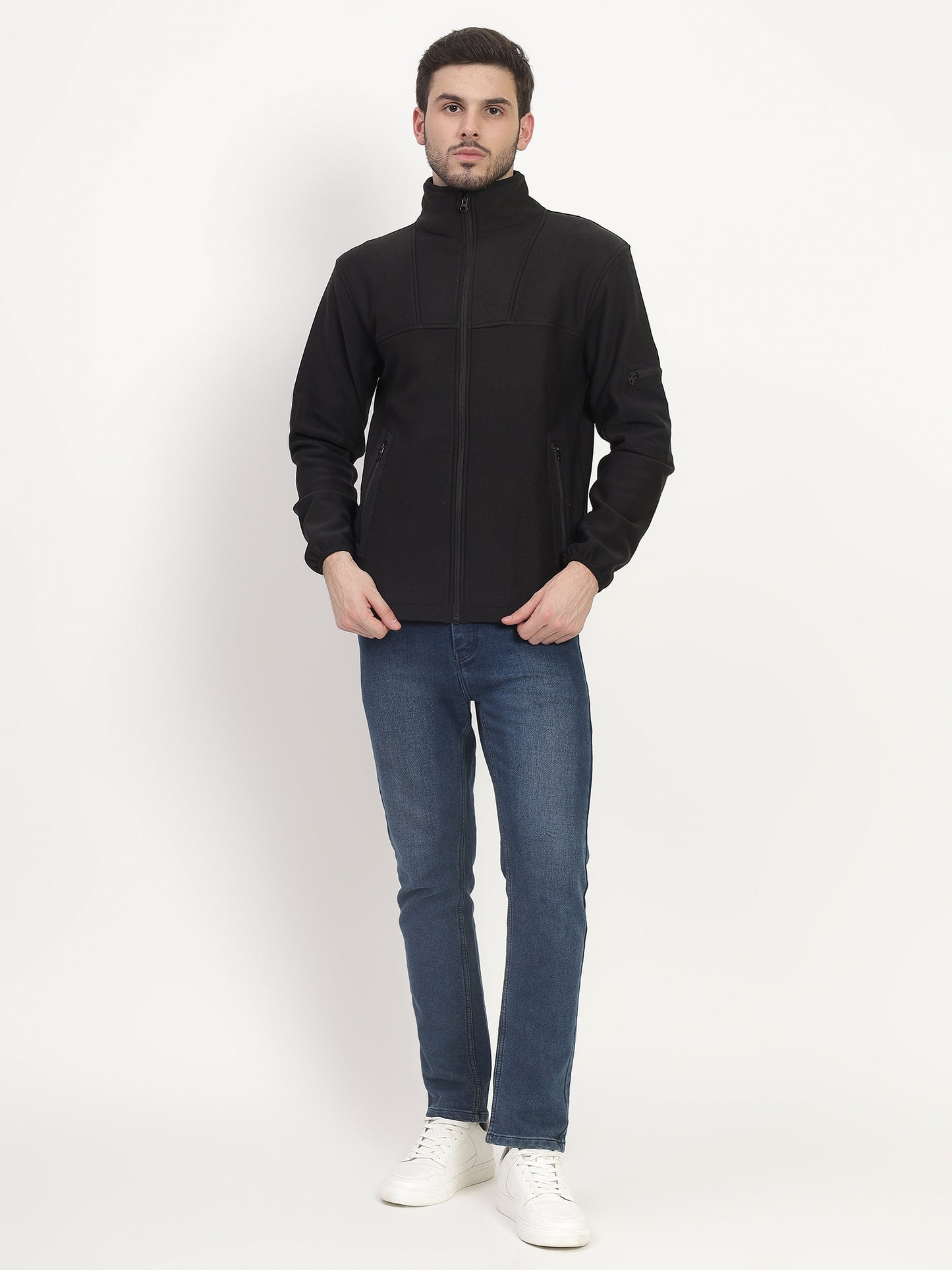KOREAN FLEECE  WINTER JACKET (Color - Black) ST-7018