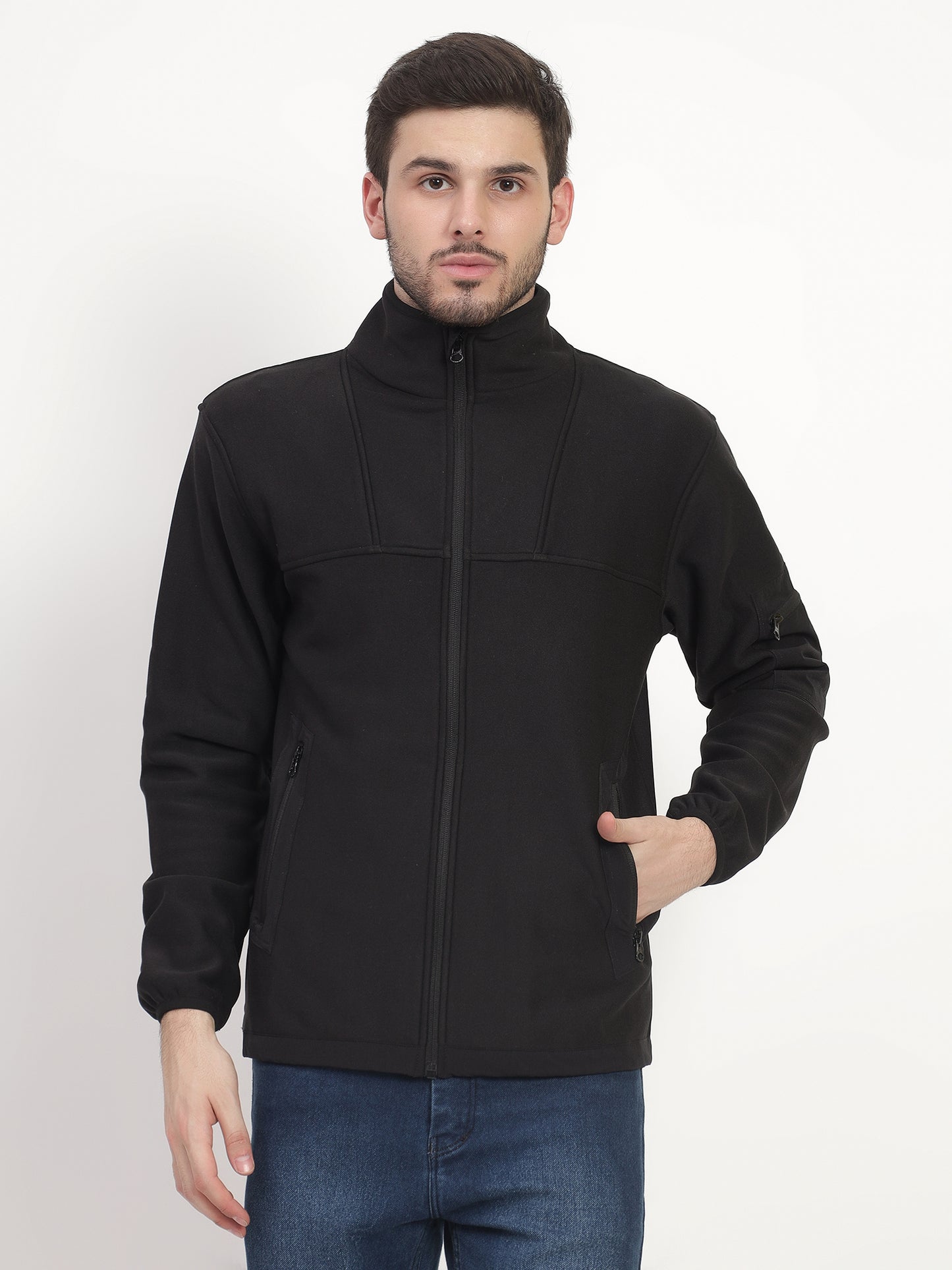 KOREAN FLEECE  WINTER JACKET (Color - Black) ST-7018