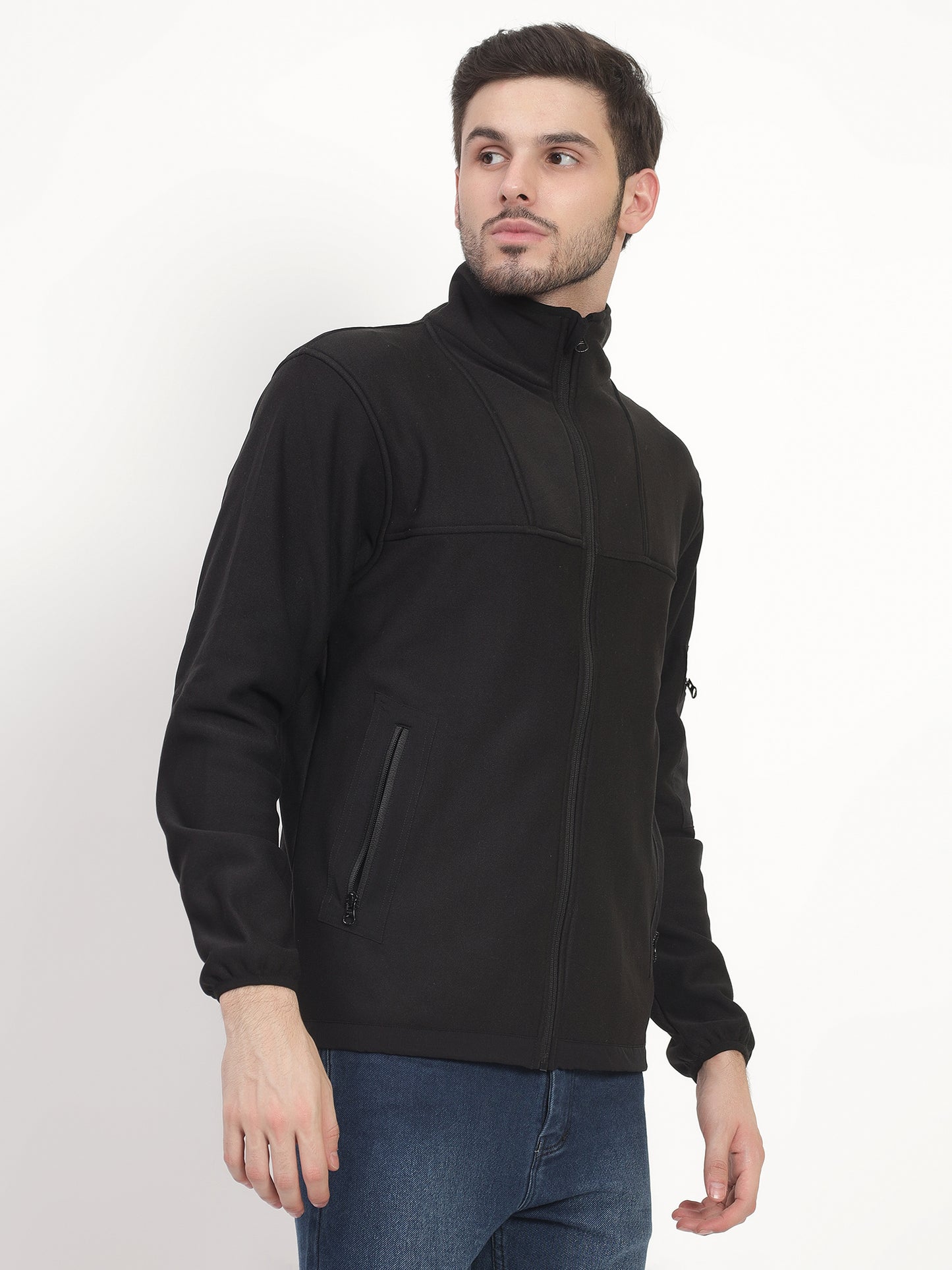 KOREAN FLEECE  WINTER JACKET (Color - Black) ST-7018