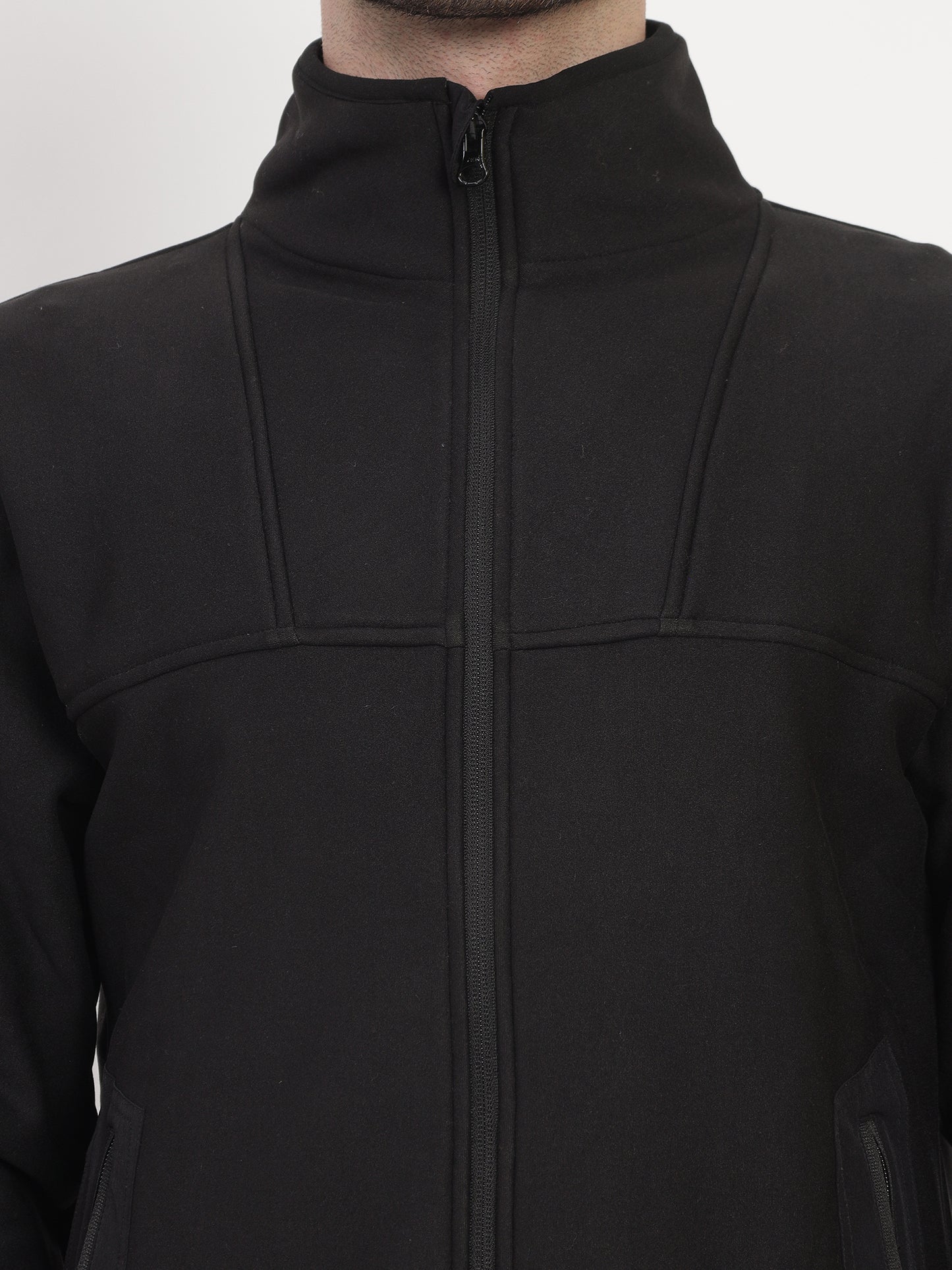 KOREAN FLEECE  WINTER JACKET (Color - Black) ST-7018