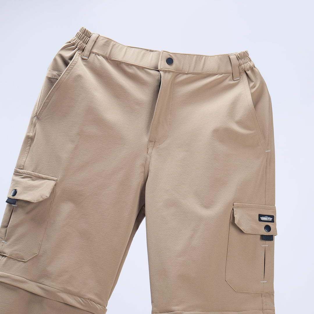 Convertible Cargo Utility Pants – Detachable Zip-Off Design (Beige)